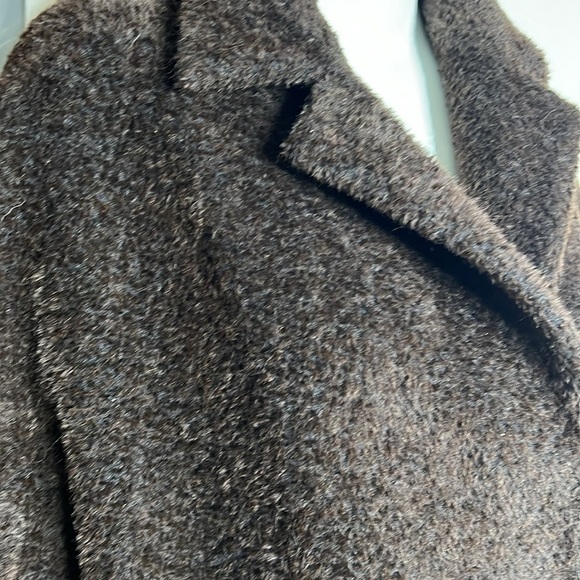 MaxMara Sz 8 Brown Pointed Collar Patch Pockets Button Closure - Picture 6 of 13